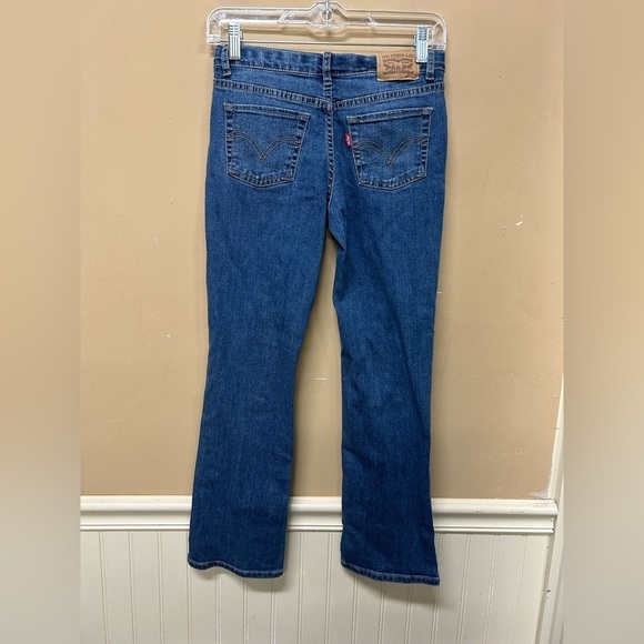 Levis Girls Jeans Size 12 Regular Blue Denim Bootcut Stretch Adjustable Waist - Picture 2 of 5
